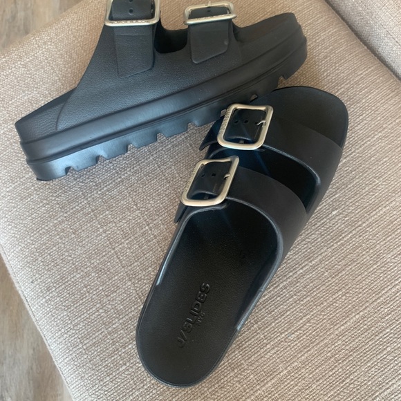 J/Slides Black Platform worn once - Picture 2 of 10